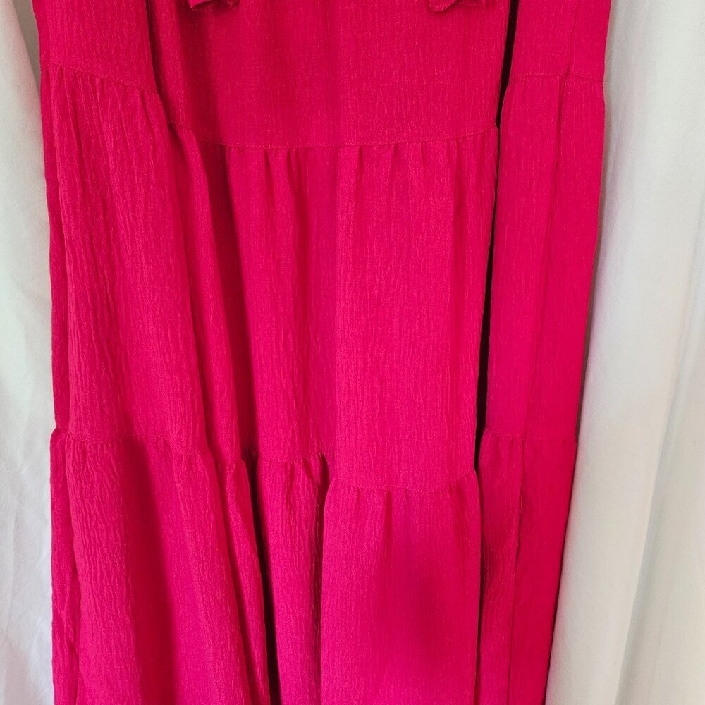 Max Studio Women's Red Dress Sleeveless Tiered Casual Summer Tassels‎ Boho Small - Picture 2 of 11